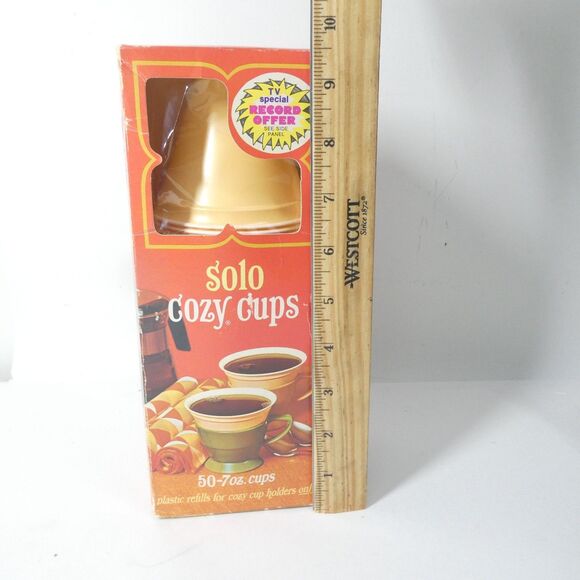 Solo Cozy Cups - 50 7oz Plastic Cup Refills - Vintage Retro NOS Sealed Box 1970s - Picture 10 of 10